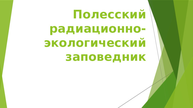 Полесский радиационно-экологический заповедник    