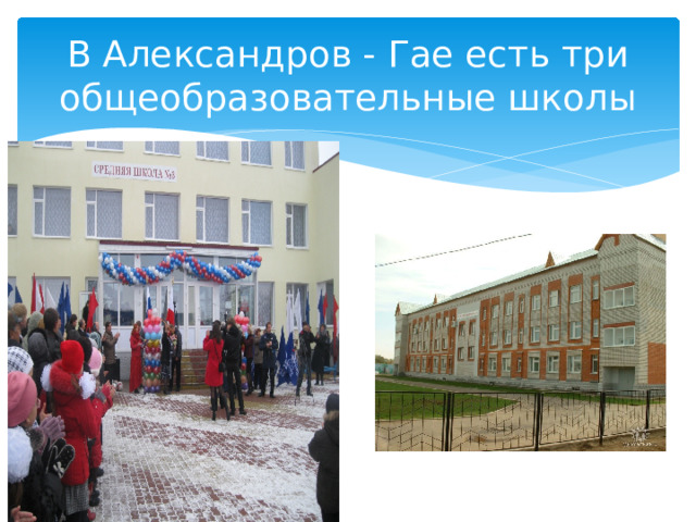 В Александров - Гае есть три общеобразовательные школы 