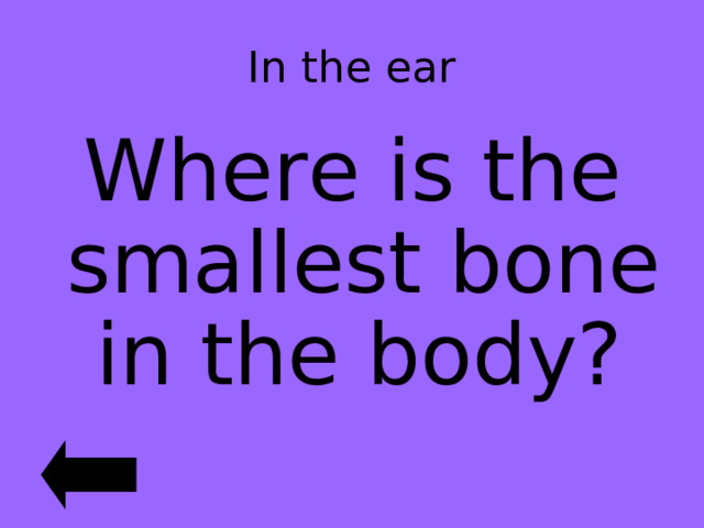 In the ear Where is the smallest bone in the body?  