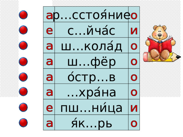 р…сстоя ́ ние с…йча ́ с ш…кола ́ д ш…фёр о ́ стр…в … хра ́ на пш…ни ́ ца я ́ к…рь 