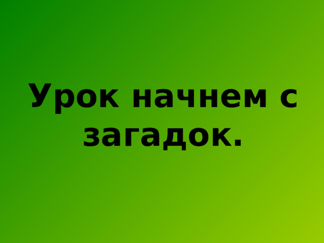 Урок начнем с загадок. 