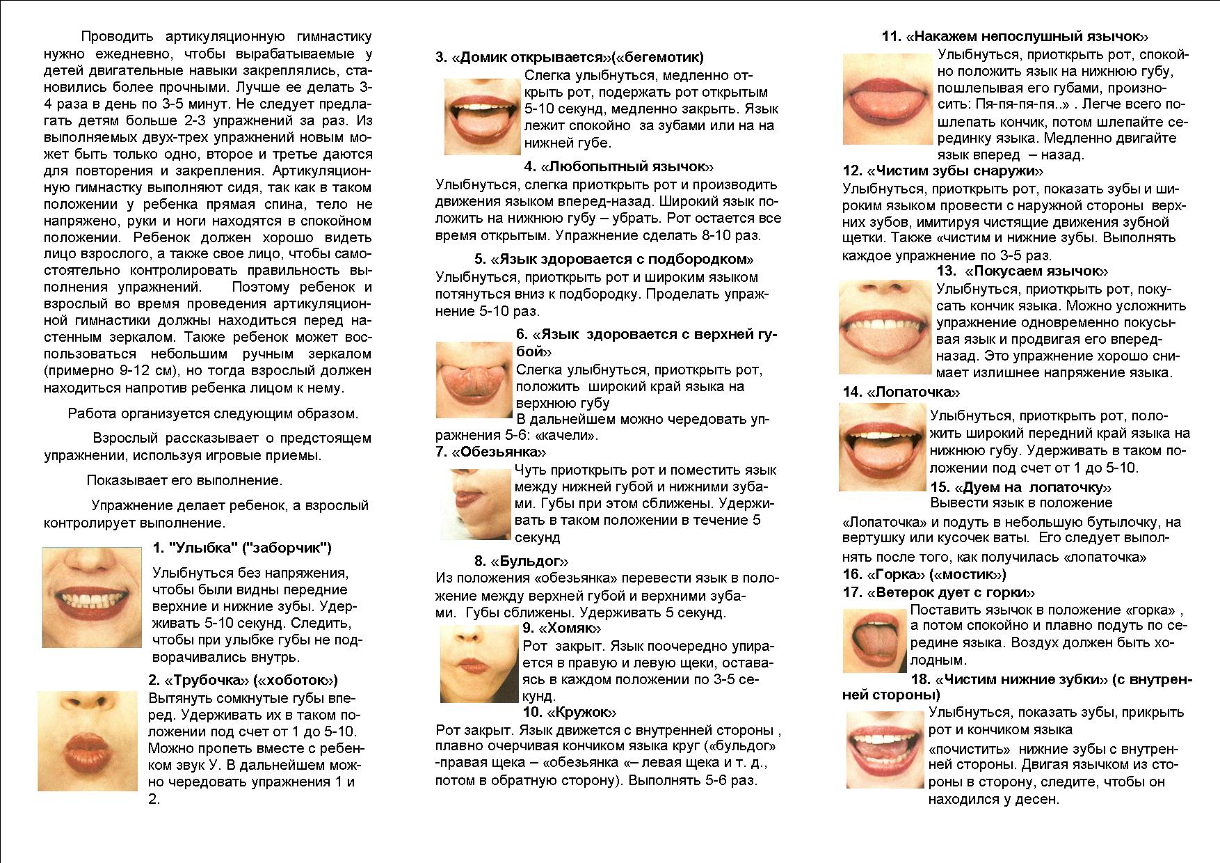 Артикуляционная гимнастика после инсульта в картинках