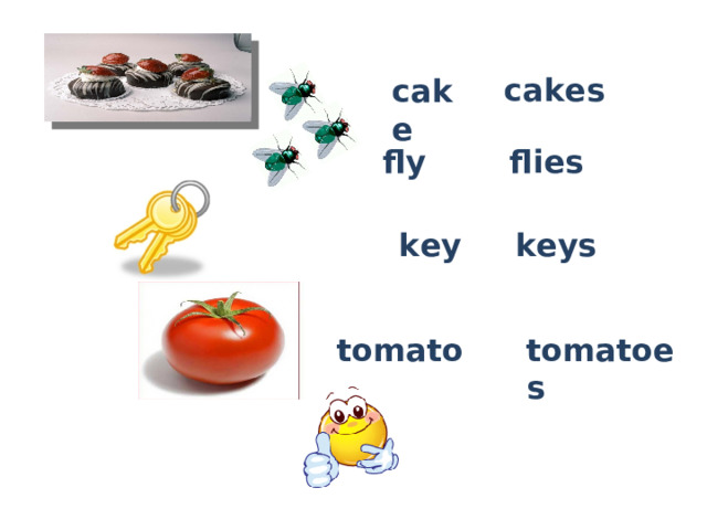 cakes cake fly flies key keys tomato tomatoes 