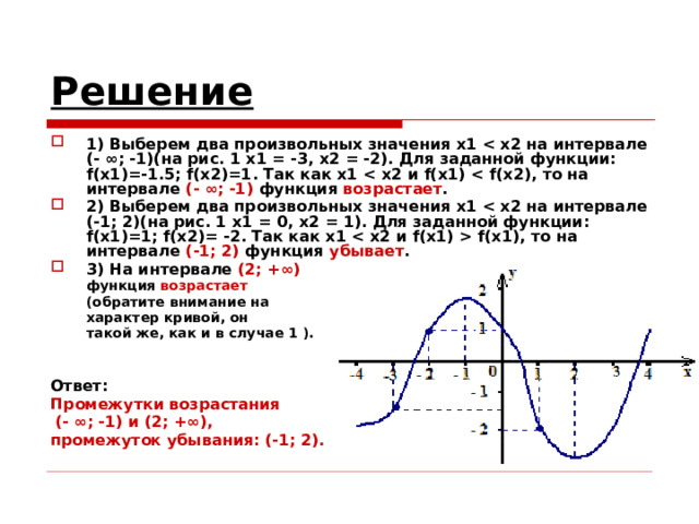 Презентация возрастание и убывание функции 11 класс презентация