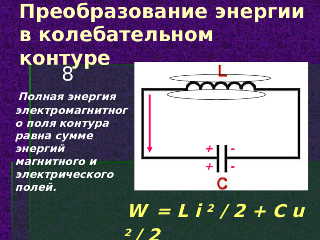 Колебательный контур в поле конденсатора