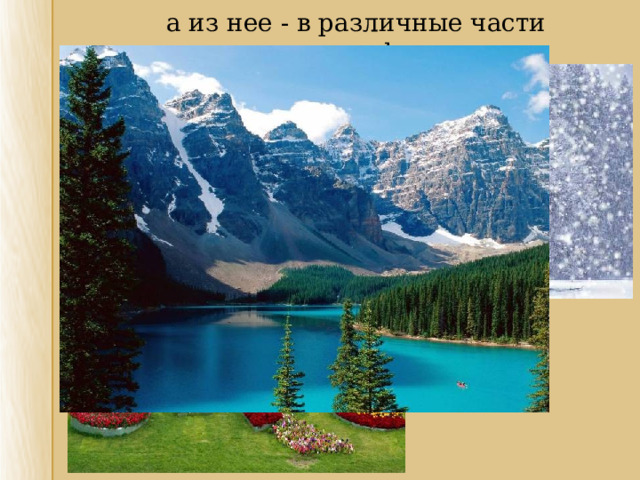 а из нее - в различные части ландшафта. а из нее - в различные части ландшафта.  
