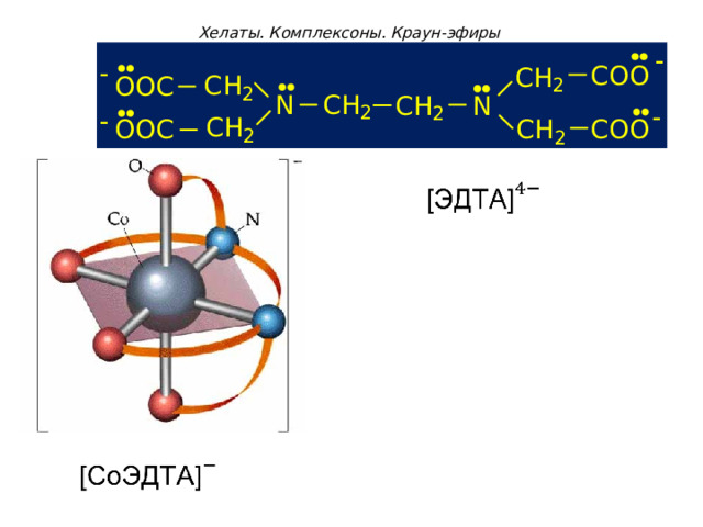   Хелаты. Комплексоны. Краун-эфиры   