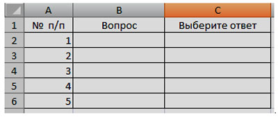 Тестирование по теме электронные таблицы