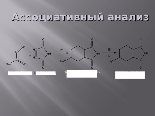 Ассоциативный анализ 3-метил-1,2,5,6-тетра- гидрофталимид изопрен малеинимид 3-метилгекса- гидрофталимид 