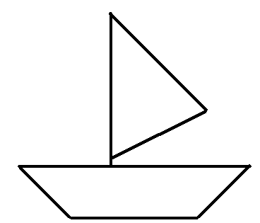 Корабль из геометрических фигур картинка