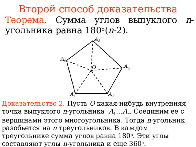 Сумма углов выпуклого 10 угольника