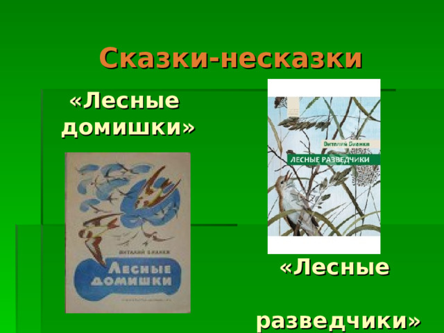 Сказки-несказки «Лесные  домишки» «Лесные  разведчики» 