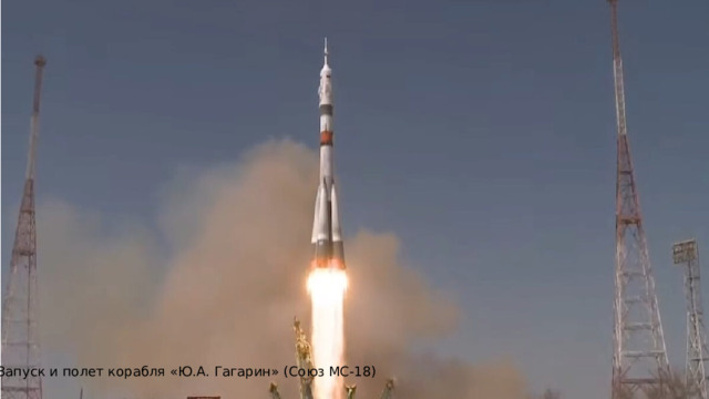 Запуск и полет корабля «Ю.А. Гагарин» (Союз МС-18) 