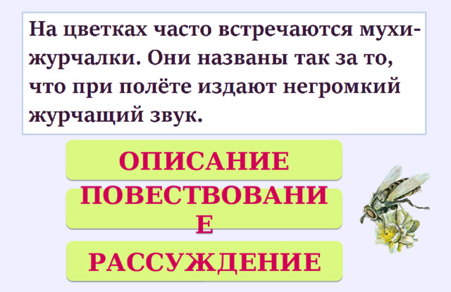 ОПИСАНИЕ ПОВЕСТВОВАНИЕ РАССУЖДЕНИЕ 