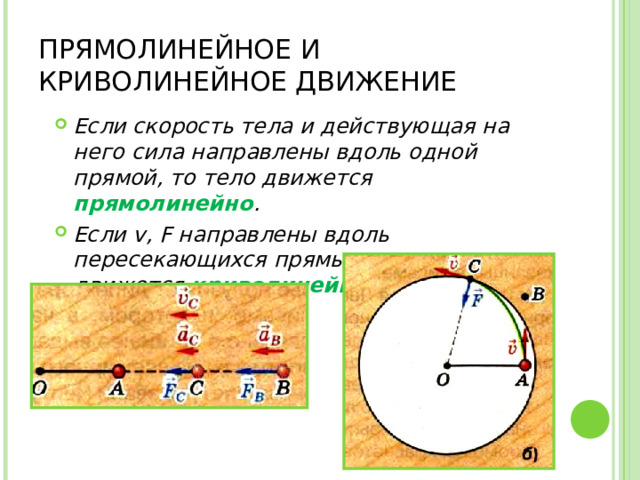 Прямолинейное и криволинейное движение