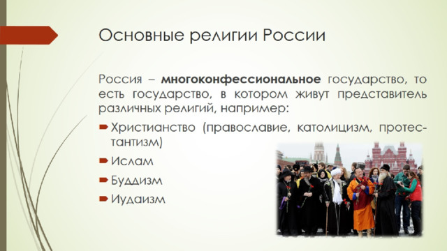 Основные религии России 