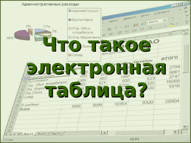 Что такое электронная таблица?   22.08.22  