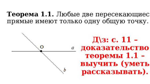 Любые 2 прямые имеют общие точки