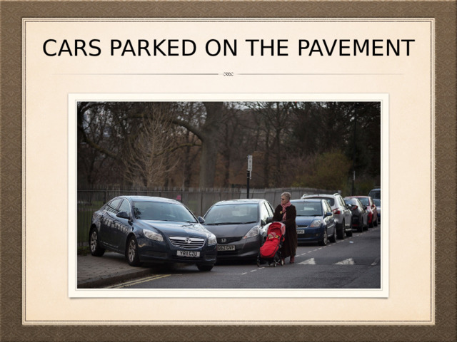 cars parked on the pavement 