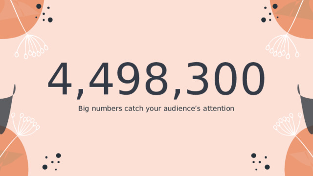 4,498,300 Big numbers catch your audience’s attention 