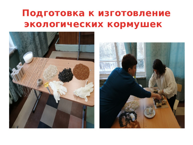 Подготовка  к изготовление экологических кормушек 