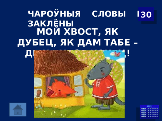 30 ЧАРОЎНЫЯ СЛОВЫ І ЗАКЛЁНЫ МОЙ ХВОСТ, ЯК ДУБЕЦ, ЯК ДАМ ТАБЕ – ДЫК БУДЗЕ КАНЕЦ! 