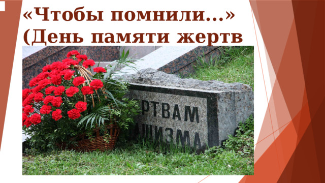 «Чтобы помнили...» (День памяти жертв фашизма) 