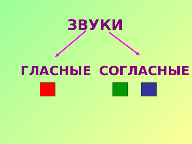 ЗВУКИ ГЛАСНЫЕ СОГЛАСНЫЕ 