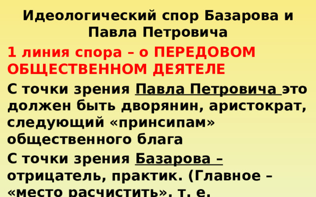 В какой главе спор базарова