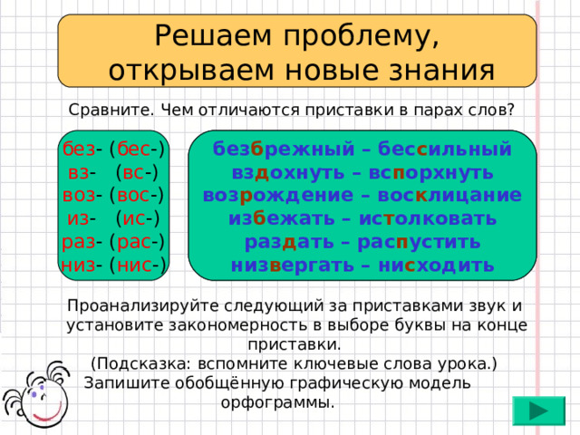 Приставка с на конце слова