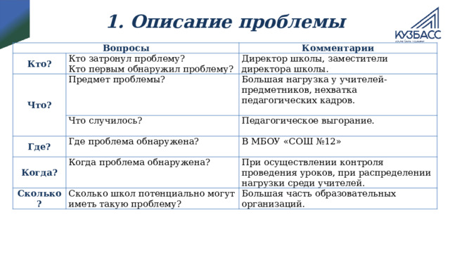 Лин проект в школе