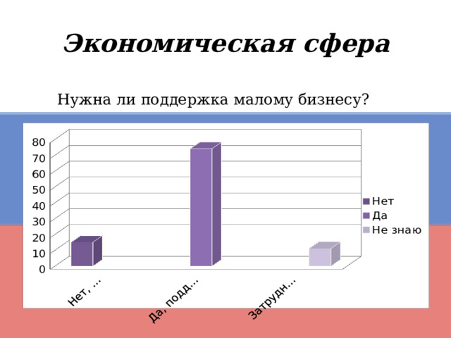 Экономическая сфера Нужна ли поддержка малому бизнесу? 