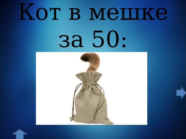 Кот в мешке за 50: 