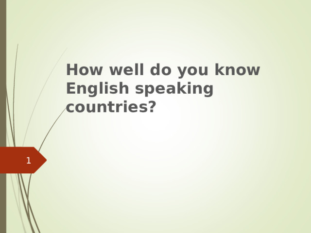 How well do you know English speaking countries?  