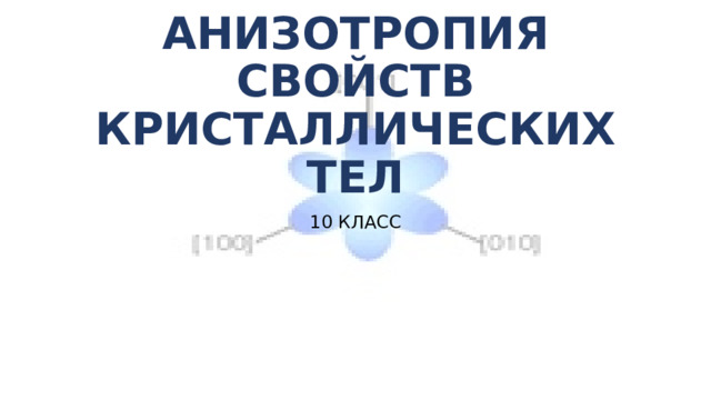 АНИЗОТРОПИЯ СВОЙСТВ КРИСТАЛЛИЧЕСКИХ ТЕЛ 10 КЛАСС 