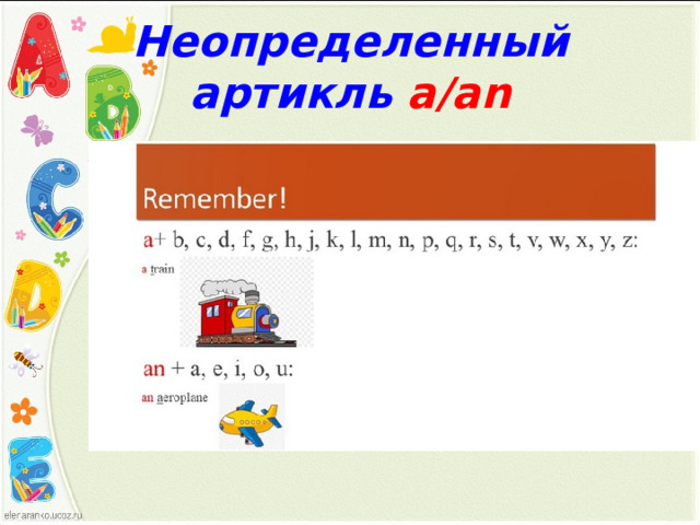 Неопределенный артикль а /an 