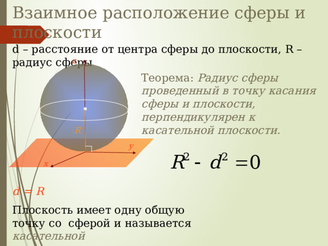 Решение устных задач с конусом 1)Во сколько раз увеличится боковая поверхность конуса, если его образующая увеличится вдвое, а радиус основания одновременно увеличится в 3 раза?  2l l Ответ: площадь боковой поверхности увеличится в 6 раз. 3R R Sбок =   3R2l = 6  Rl Sбок =  Rl 2) Вычислите площадь боковой и полной поверхностей конуса, длина образующей которого равна 10 см, а радиус основания 3 см. Sосн =  R 2 =   · 3 2 = 9  (см 2 ) Sбок =   3·10 = 30  (см 2 ) 10 Sполн = 39  (см 2 ) Ответ: 30  см 2 , 39  см 2 3 