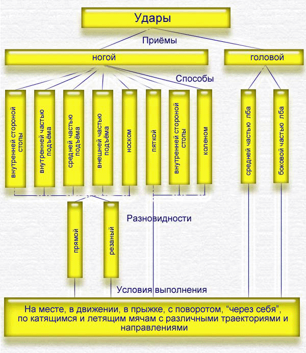 Классификация техники. Классификация ударов по мячу в футболе. Классификация техники передачи мяча в футболе. Классификация техники удара по мячу в футболе. Схема последовательного обучения ударам ногой в футболе.