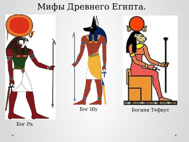 Мифы Древнего Египта. Бог Шу Богиня Тефнут Бог Ра 
