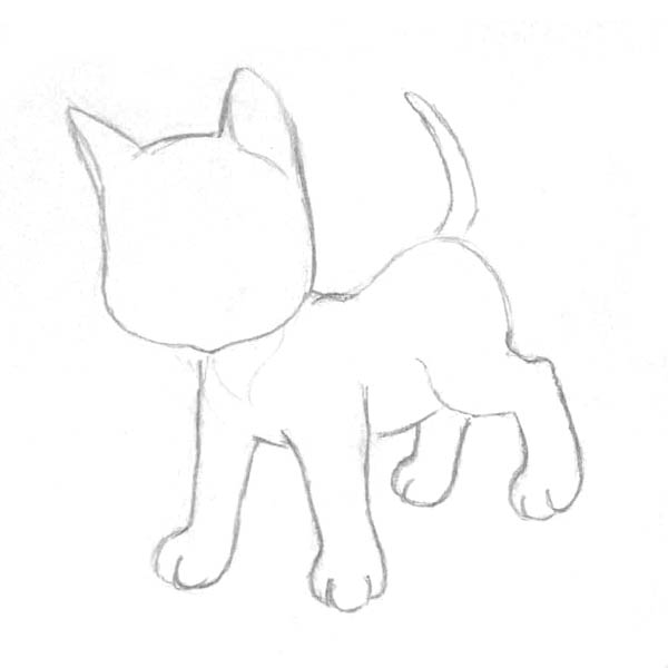 Кошка легко нарисовать