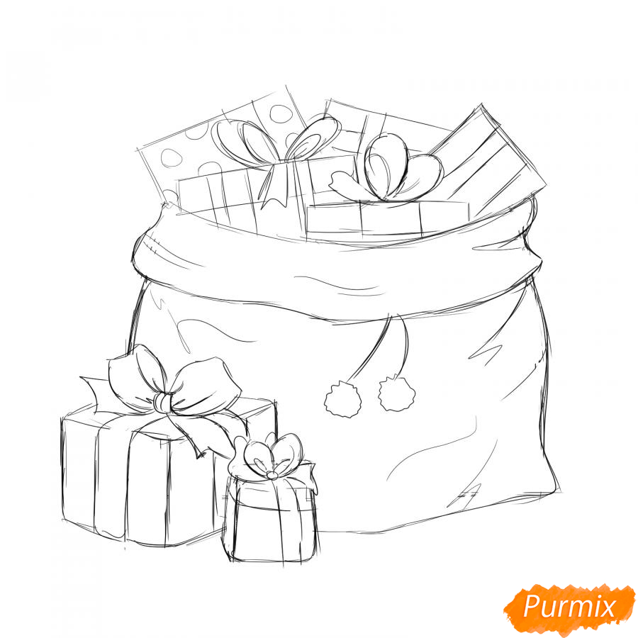 Рисунок мешок карандашом