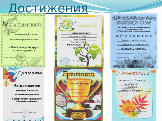 Достижения 