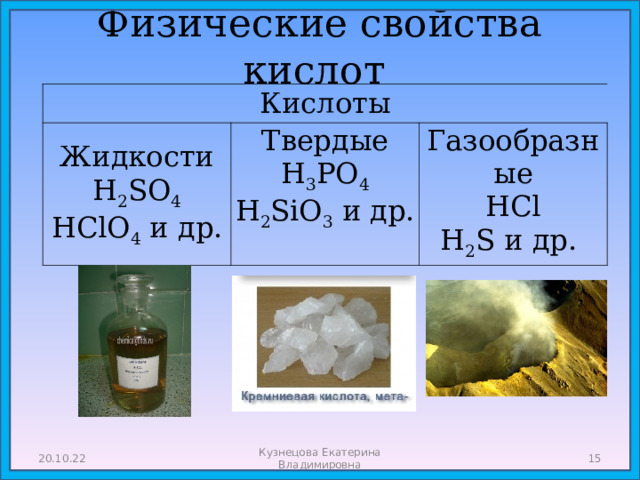 Проект на тему кислоты по химии