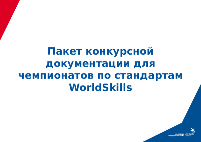 Пакет конкурсной документации для чемпионатов по стандартам WorldSkills  