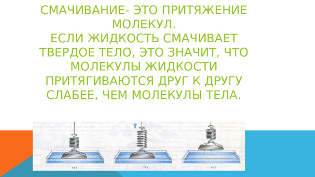 Взаимное отталкивание молекул. Притяжение между молекулами стекла и воды. Опыт Притяжение между молекулами стекла и воды. Взаимное Притяжение и отталкивание молекул 7 класс. Смачивание- это Притяжение молекул..