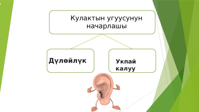Кулактын угуусунун начарлашы Дүлөйлүк  Укпай калуу 