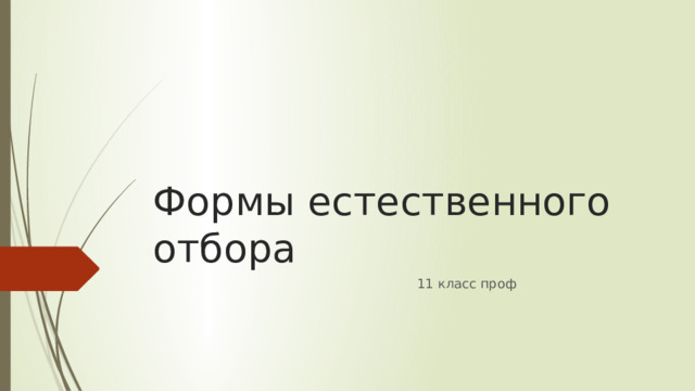 Формы естественного отбора 11 класс проф 