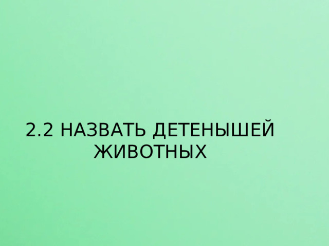 2.2 НАЗВАТЬ ДЕТЕНЫШЕЙ ЖИВОТНЫХ  