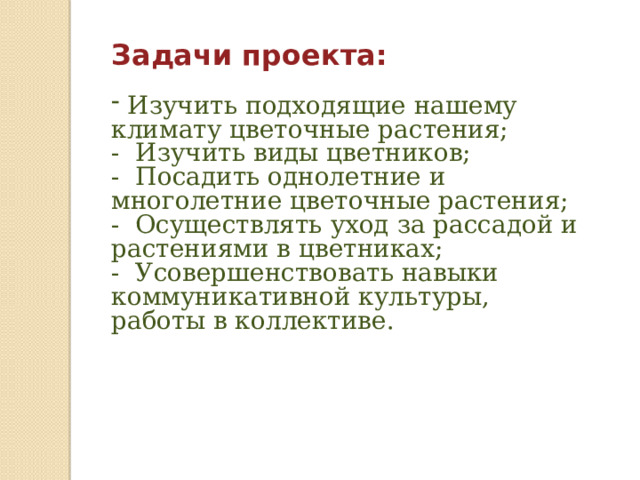 Проект цветника для пришкольного участка