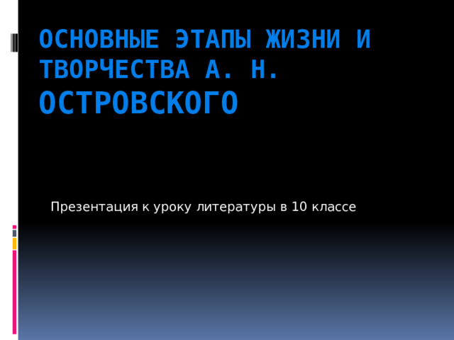 Жизнь и творчество островского презентация